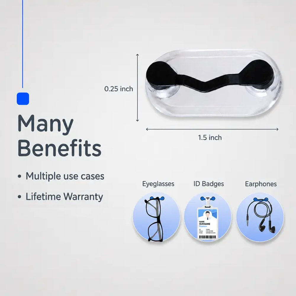 Magnetic Glasses Holder - Premium Strength Magnetic Hold - Fits All Frames - Lifetime Warranty 🕶️