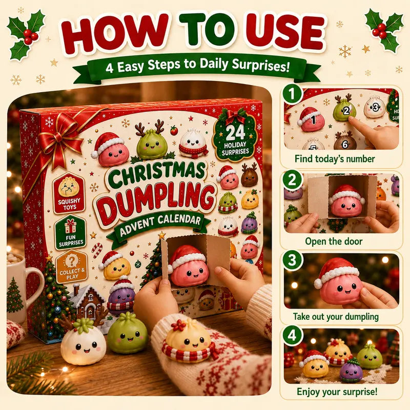 Christmas Mini Squishies Advent Calendar 2026 – 24-Day Dumpling Squeeze Toy Set