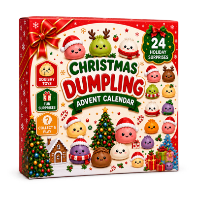 Christmas Mini Squishies Advent Calendar 2026 – 24-Day Dumpling Squeeze Toy Set